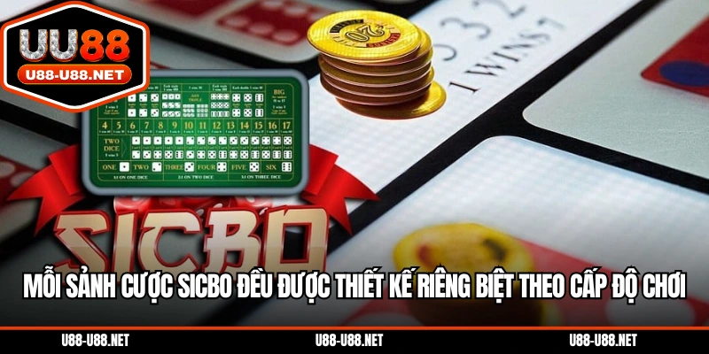 Mỗi sảnh cược Sicbo đều được thiết kế riêng biệt theo cấp độ chơi